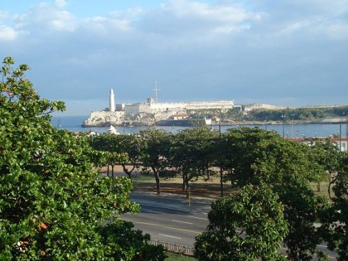 'View from the terrace (Morro Castle and Harbour)r)' is what you can see in this casa particular picture. Casas particulares are an alternative to hotels in Cuba. Check our website cuba-particular.com often for new casas.