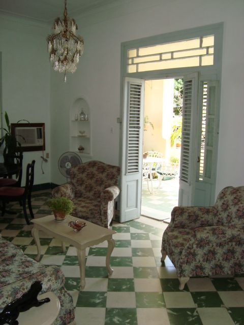 'LIVING ROOM' is what you can see in this casa particular picture. Casas particulares are an alternative to hotels in Cuba. Check our website cuba-particular.com often for new casas.