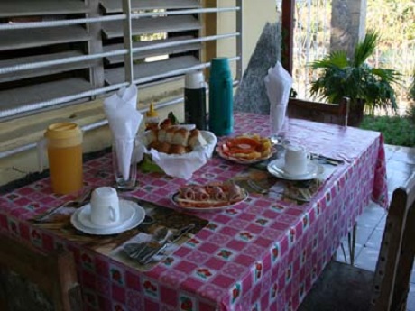 'Breakfast' is what you can see in this casa particular picture. Casas particulares are an alternative to hotels in Cuba. Check our website cuba-particular.com often for new casas.